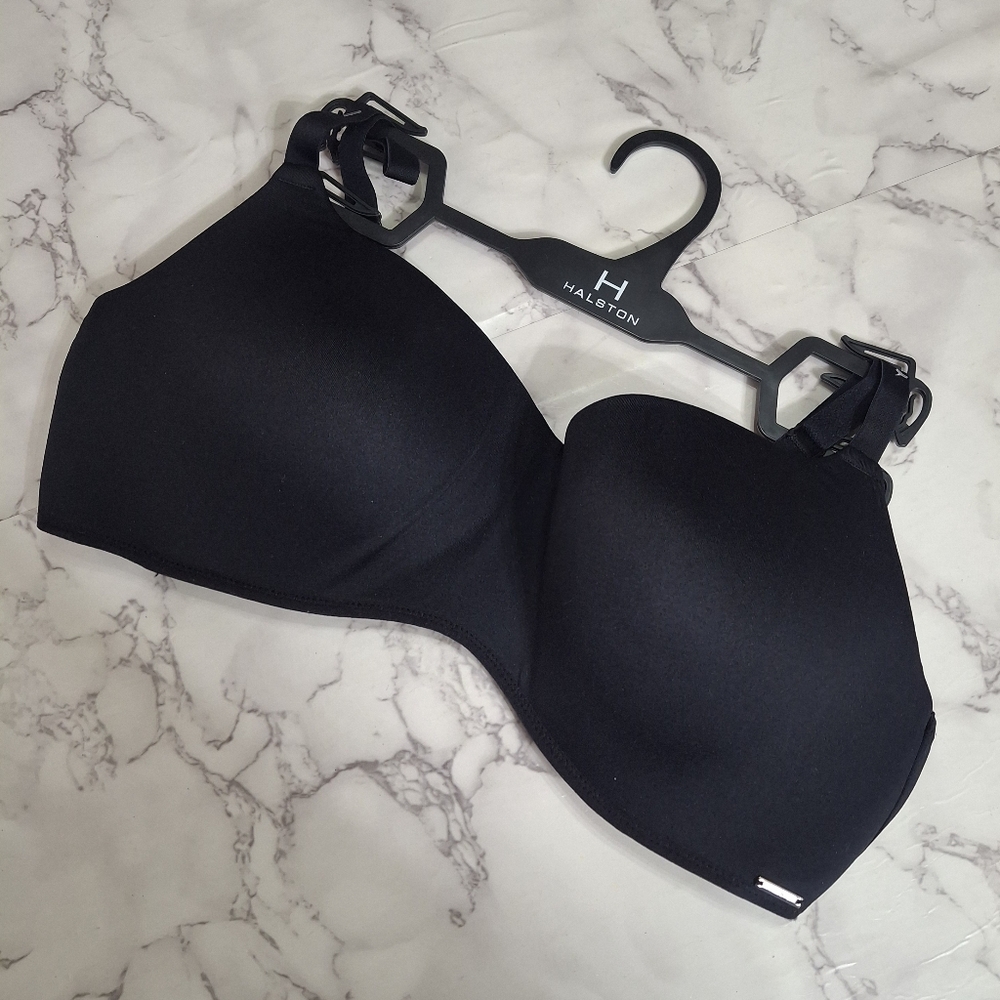 Halston Seamless Black Bra